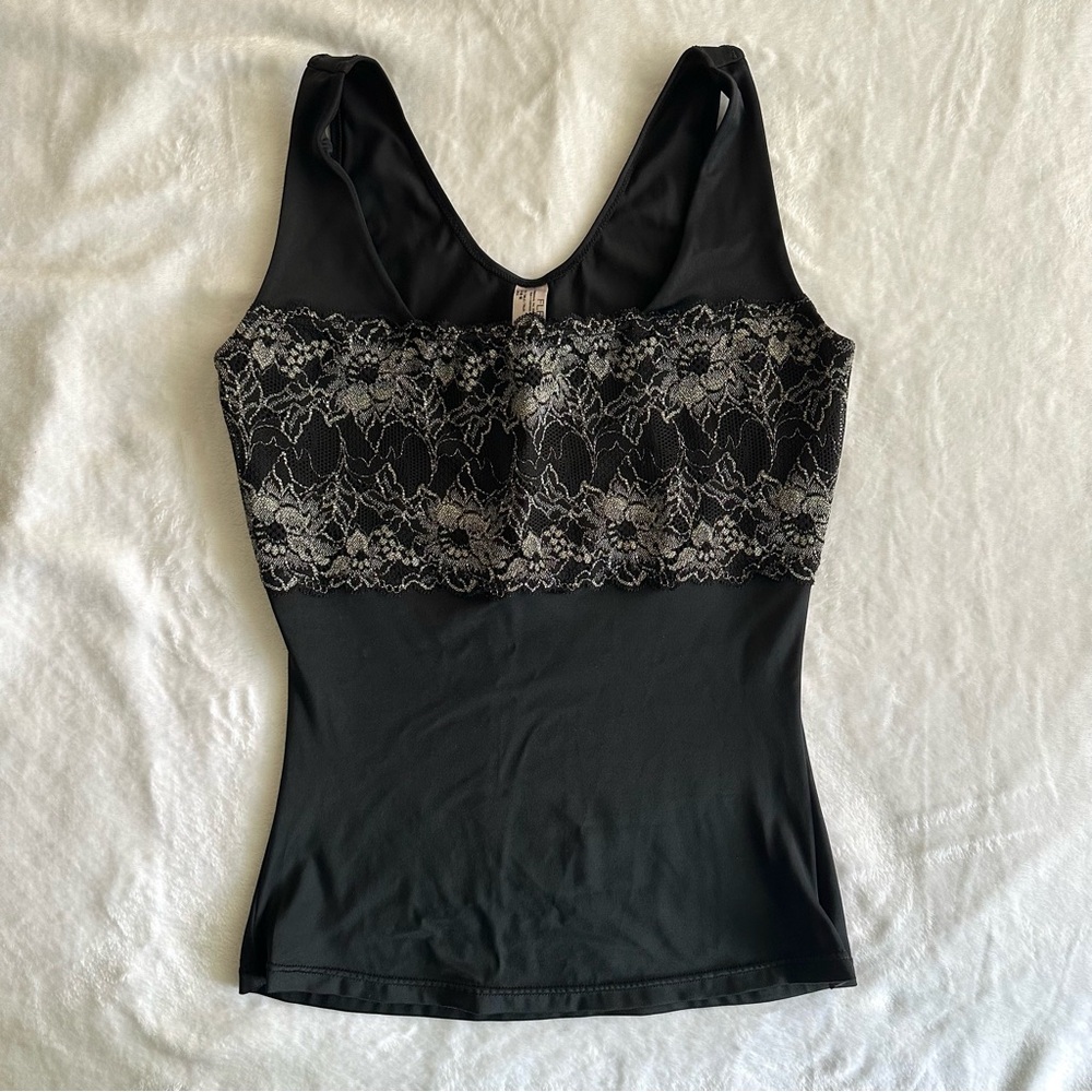 Black Floral Lace Tank Top